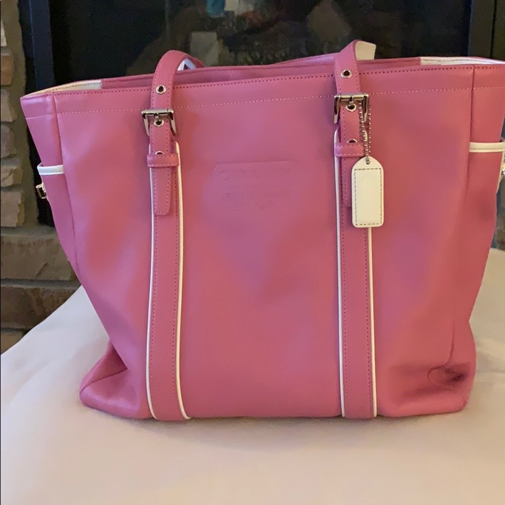 Coach over the shoulder leather tote
